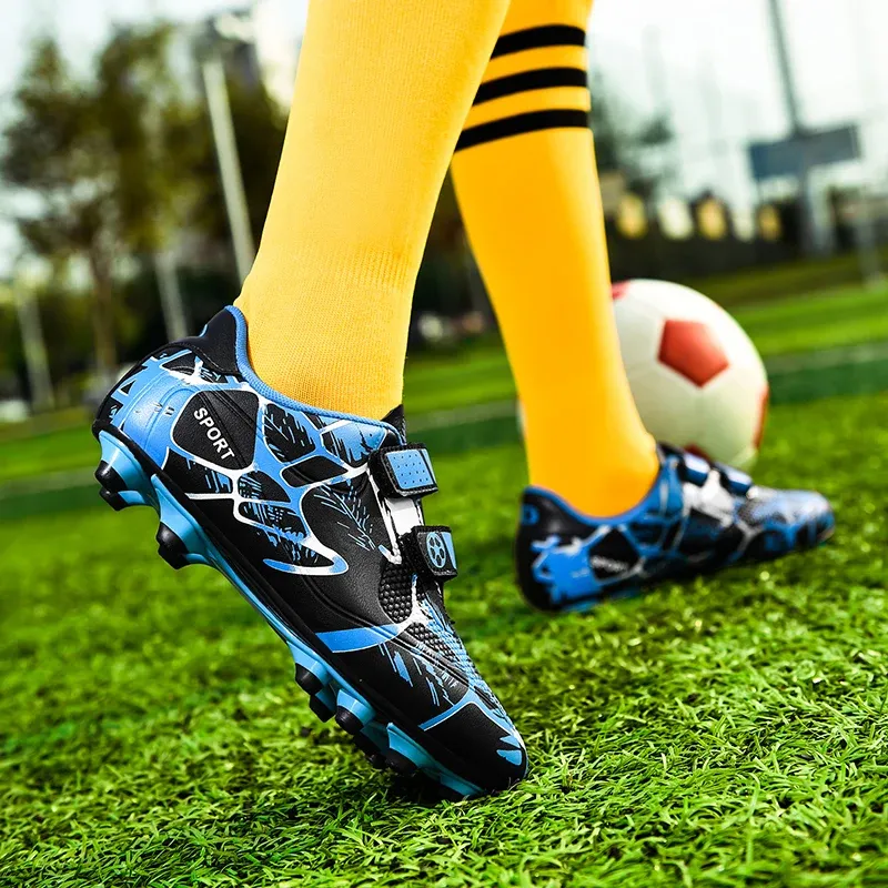 Kids Soccer Shoes for Boys and Girls Non Slip Futsal Boots with Long Spikes for AG and TF Football Training Sneakers Size 28 38