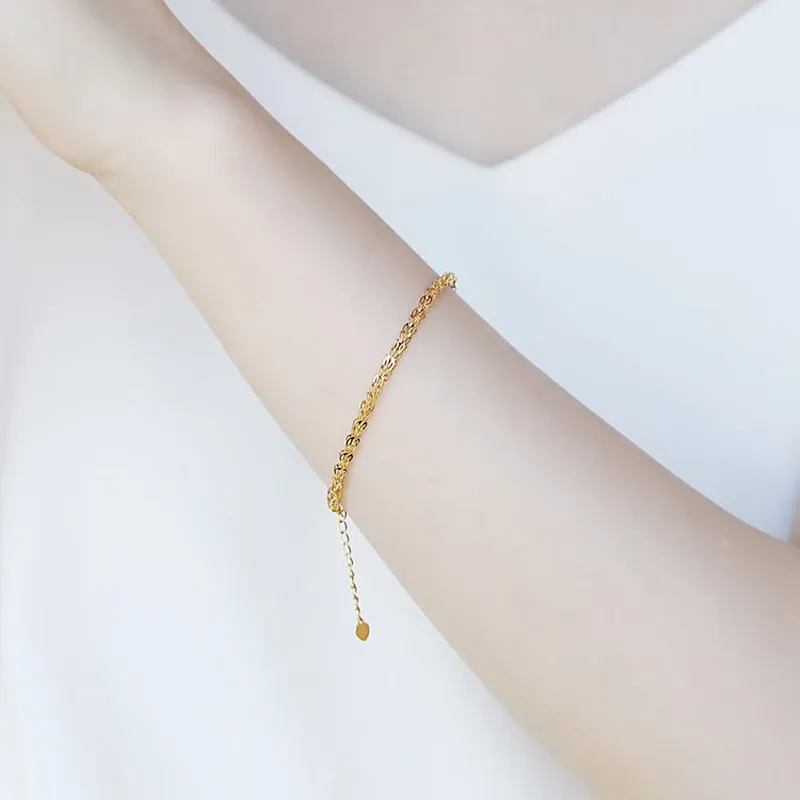 18K Gold Bracelet Womens, Elegant Phoenix Tail Design AU750 Gold