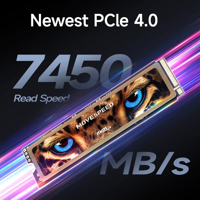 MOVE SPEED 2TB PCle 4.0 NVMe SSD M.2 最大7450MB/秒読み取り＆6500MB