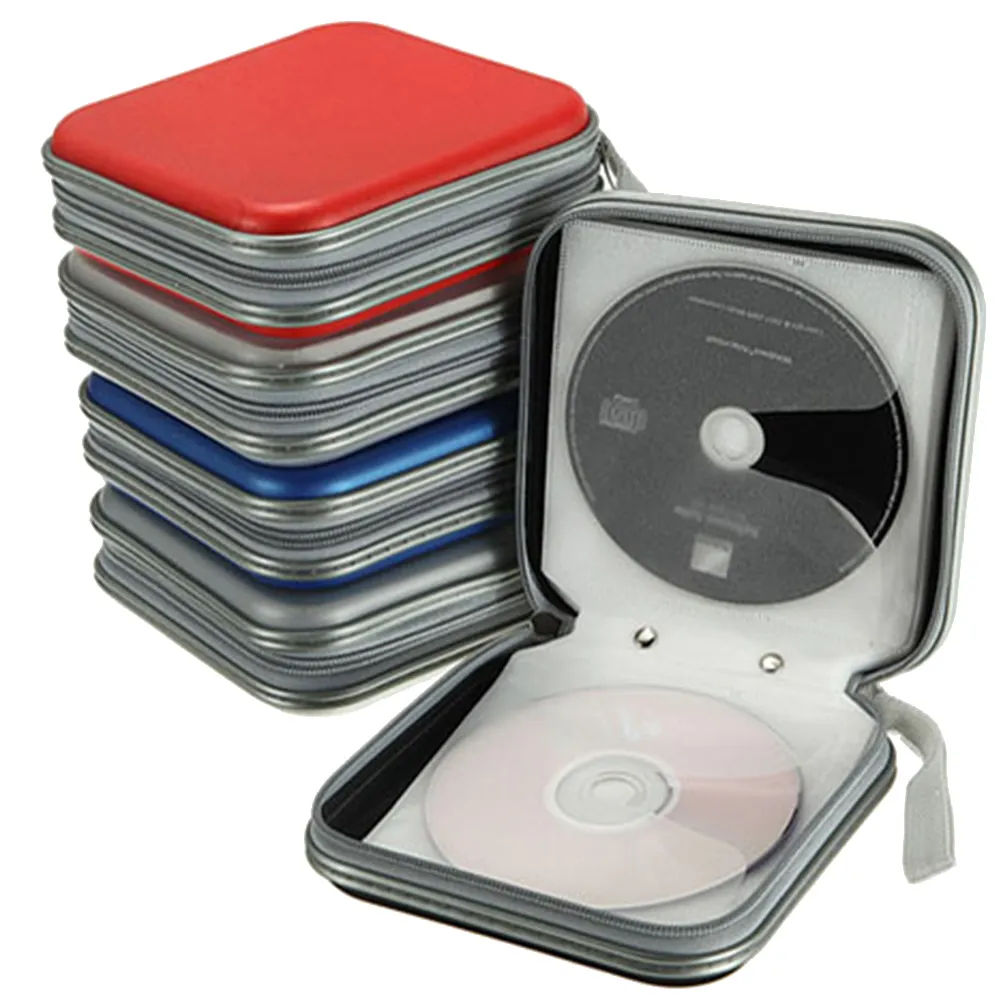 40 Disc Capacity Car DVD/CD Portable Storage Bag, Fabric Mini Square CD ...