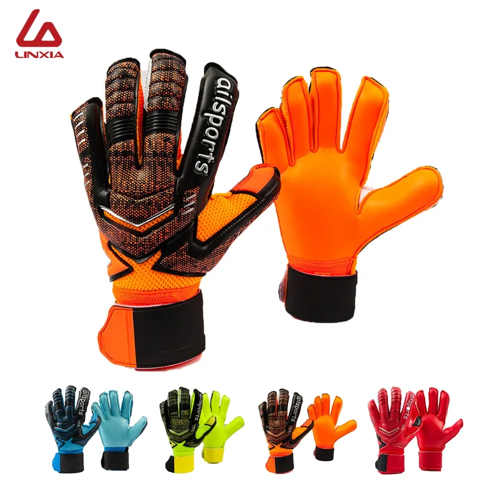Handschuhe neue professionelle Torhüterhandschuhe verdickte Latexfingerschutz Kinder Erwachsene Größe 5 bis 11 Luva de Goleiro Futbol Handschuhe