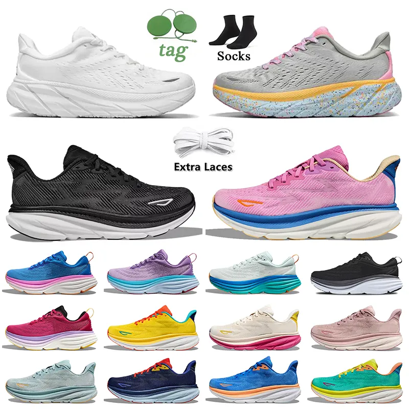 Hokas Clifton 9 Bondi 8 Running Shoes Women Mens Platform Cloud Mesh Jogging Trainers Free People Triple White Black 【code ：L】Sneakers Runners