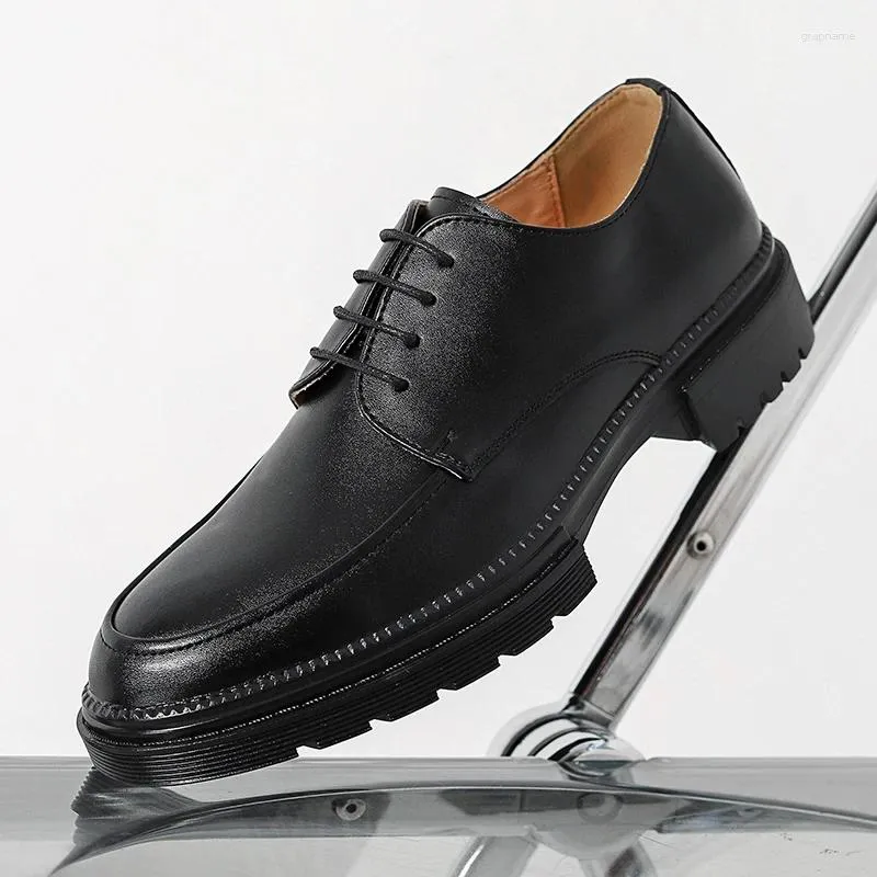 Casual Shoes Elegantes Simple Male Sneakers Leather Men Oxford Business Work Office Lace-up Dress Leisure Walk