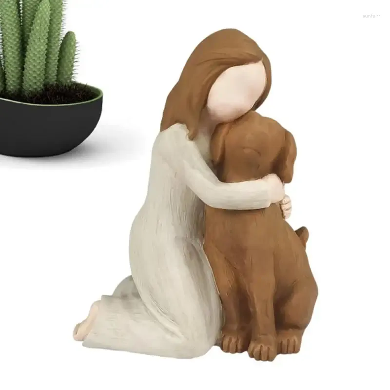 Decoratieve beeldjes Geschenken voor hondenliefhebbers Pet Loss Sculpture Home Art Decor Desktop Ornament Memorial Plank Tafel