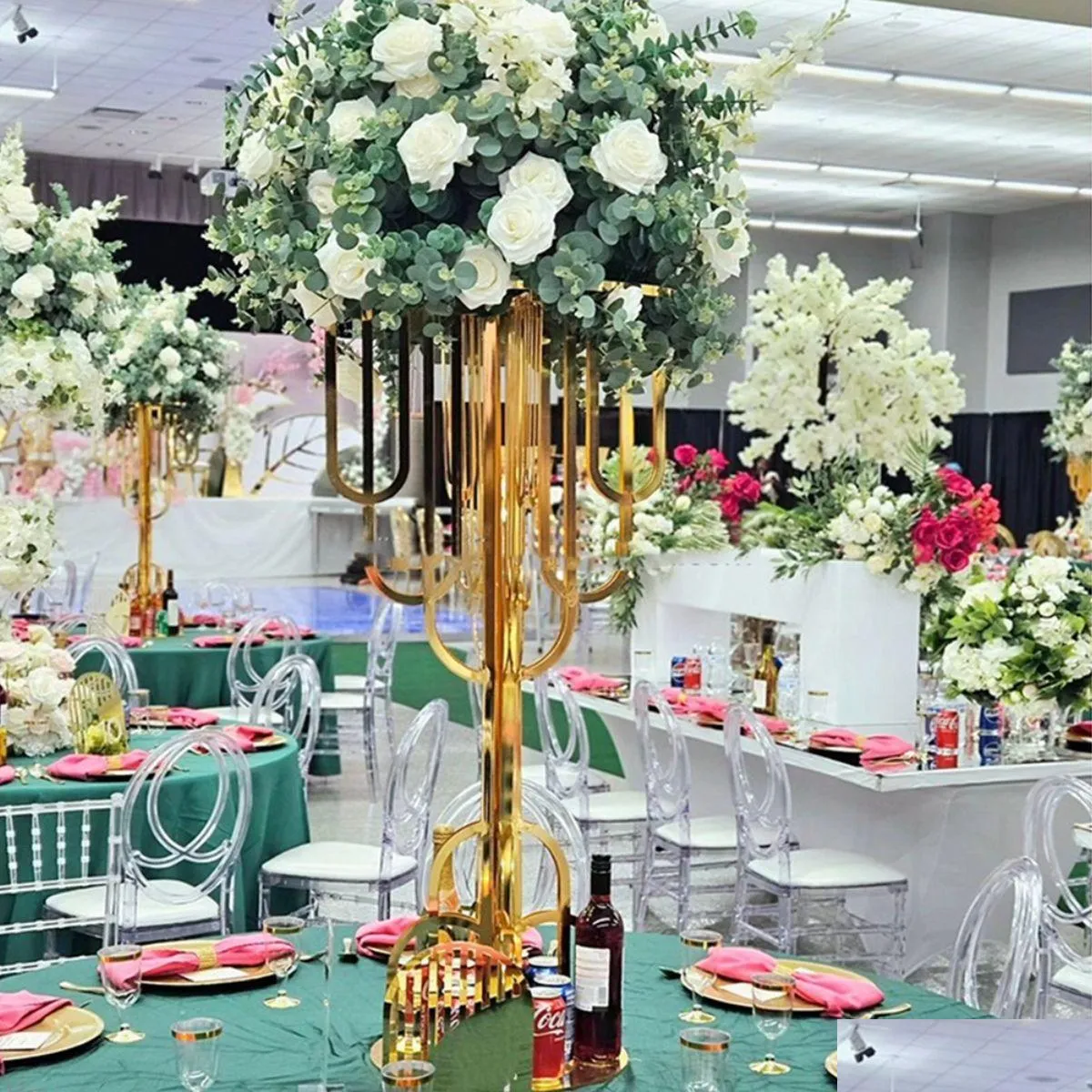 Party Decoration Supplies Floral Arrangement Stands Metal Flower Holder Gold Centerpieces For Table Centrepieces 709 Drop Delivery Hom DH8QH