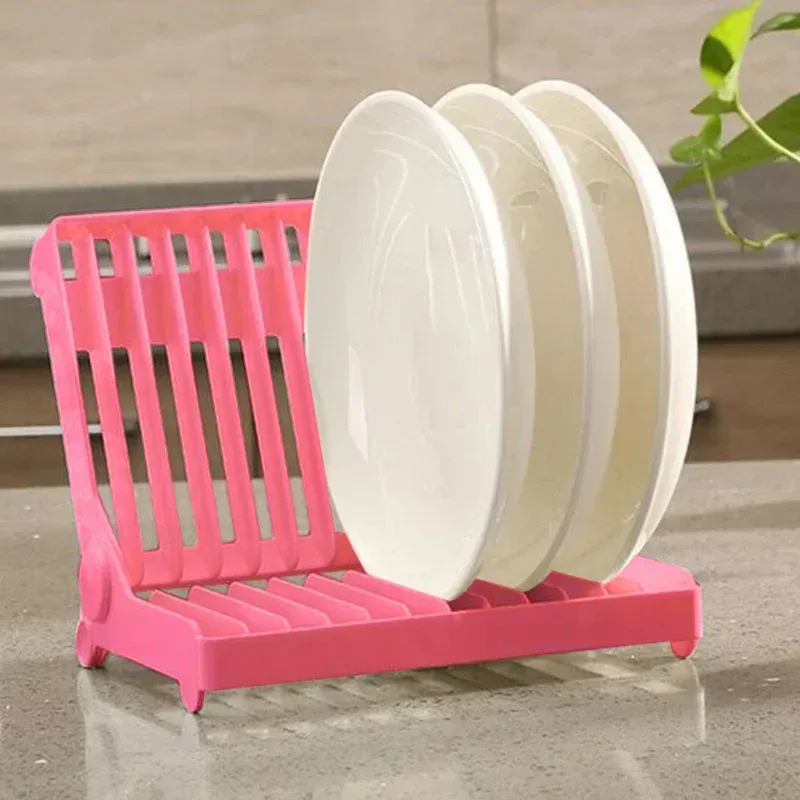 Assiette à vaisselle pliable, support de séchage, organisateur, égouttoir, support de rangement en plastique, organisateur de cuisine blanc