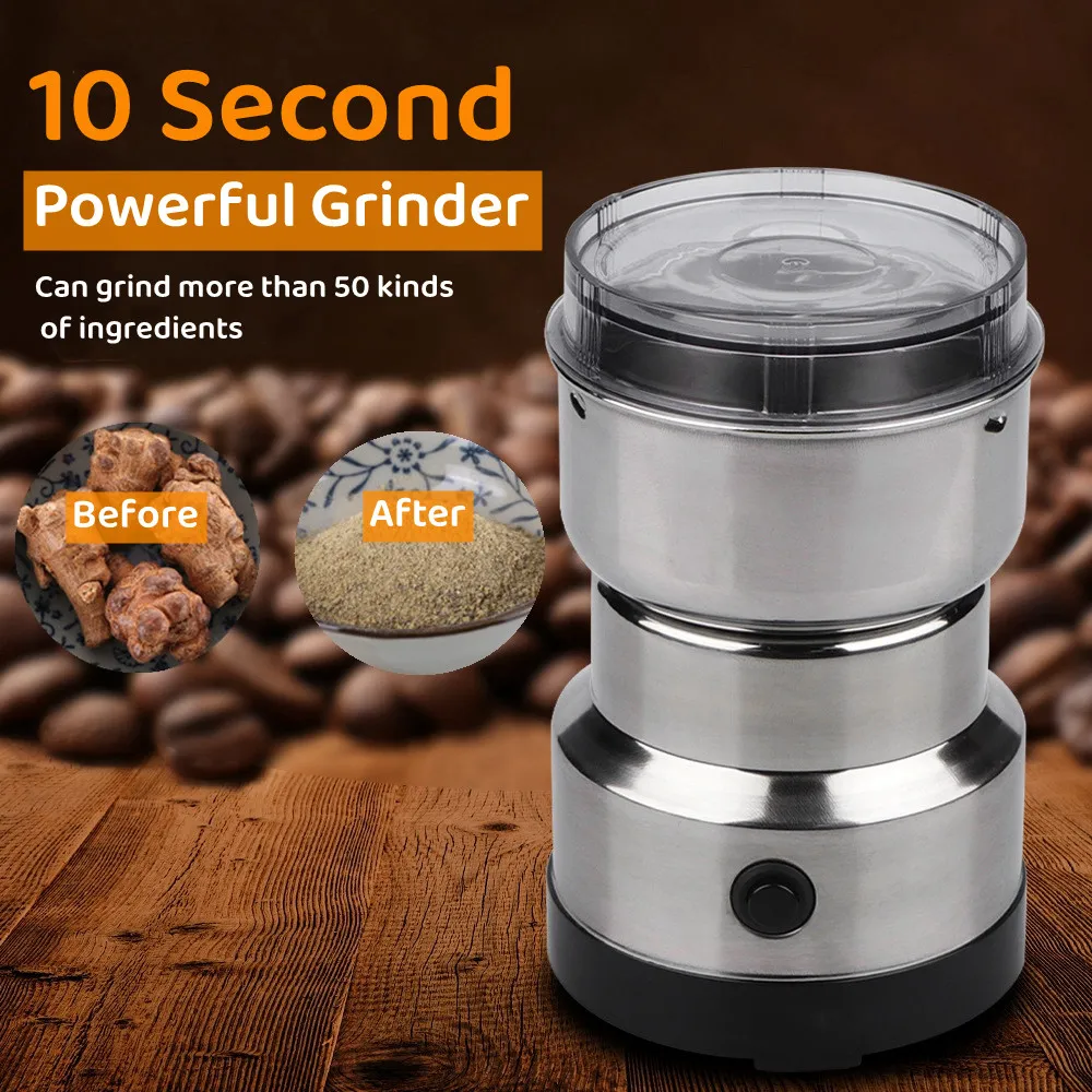 Geepas 150W Electric Coffee Grinder - Stainless Steel Blades, 50g Capacity For Beans, Spices, Nuts & Herbs