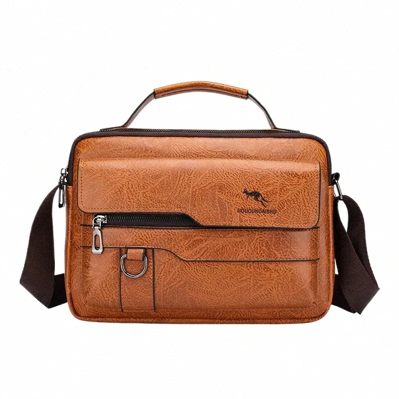 Luxe Merk mannen Crossbody Schoudertas Voor Echtgenoot Gift PU Leer Mannen Kantoor Tote Busin Menger Zijtas Mannelijke handtassen O7as #