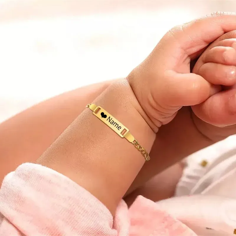With Name Personalized Baby Bracelets 14k Gold Name Bracelet