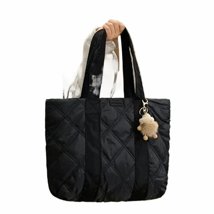 Fi Diamd Check Down Material Bag Women Bor Duża pojemność S Commuter Shop Bag Student Bookbag 01-SB-IRLGSS F9MG#