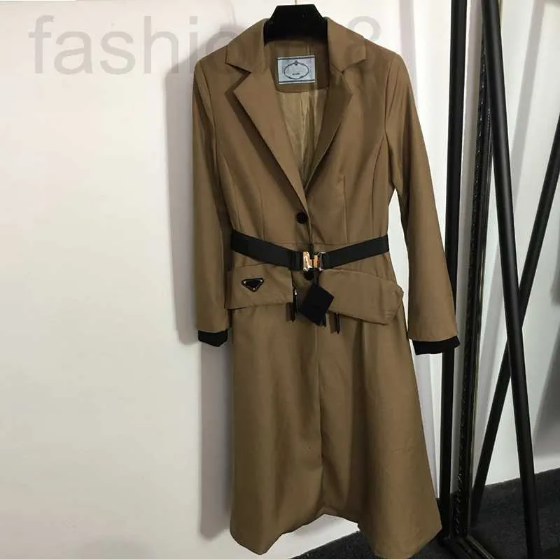 Trenchs Femmes Designer Femmes Marque Trench Coats 2 Couleurs De Luxe Long Manteau En Plein Air Street Style Femelle Survêtement D'hiver Veste Coupe-Vent SEPK