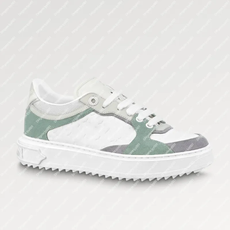 Explosion uomo Donna 1ABUTF Time Out Sneaker scarpe sneaker vitello scamosciato vellutato impresso suola rialzata in gomma 3D Lacci in cotone spesso occhielli in metallo Vert d'Eau Verde