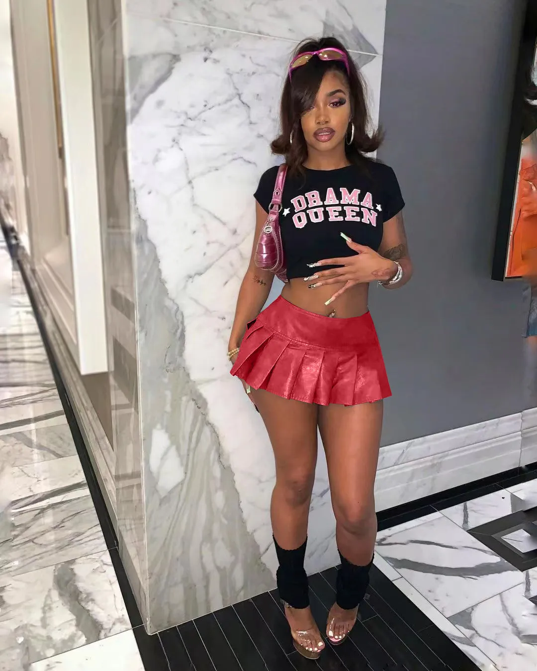 Jade highwaist mini skirt AM1381 ♡ M ANDMARY】Jade highwaist mini skirt