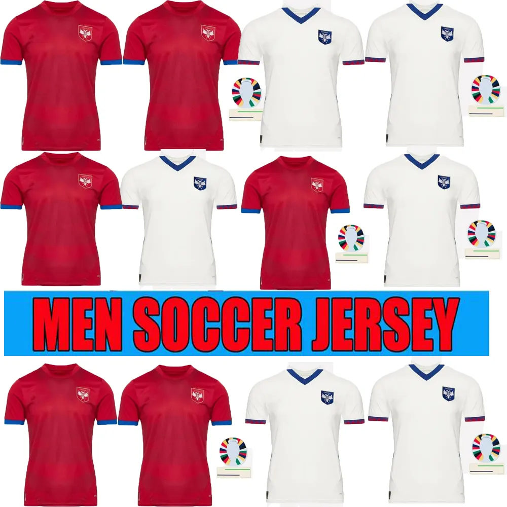 24 25 Serbia Maglie di calcio della nazionale di vendita calda MILIVOJEVIC TADIC JOVIC KOLAROV Kostic Vlahovic SERGEL MATIC Uniformi della squadra nazionale di calcio Camicie da uomo