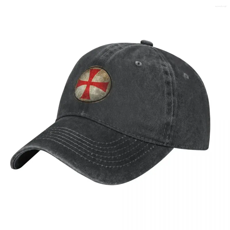 Ball Caps Knights Templar Baseball Cap Tarcza Krzyż Stylowy Kobiety Umycie ciężarówki Hat Casual Printed Tinnis Prezent