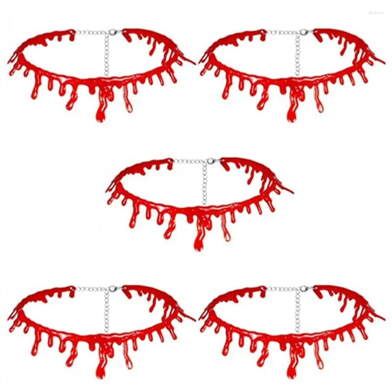 Party Decoration 5pcs Halloween Costumes 2024 For Women Girls Blood Choker Necklace Drip Kids Vampire Cosplay Accessories