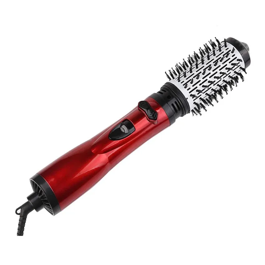 Sèche-cheveux rotatif brosse électrique sèche-cheveux peigne lisseur d'air fer à friser une étape 2 vitesses souffleur têtes remplaçables 240315