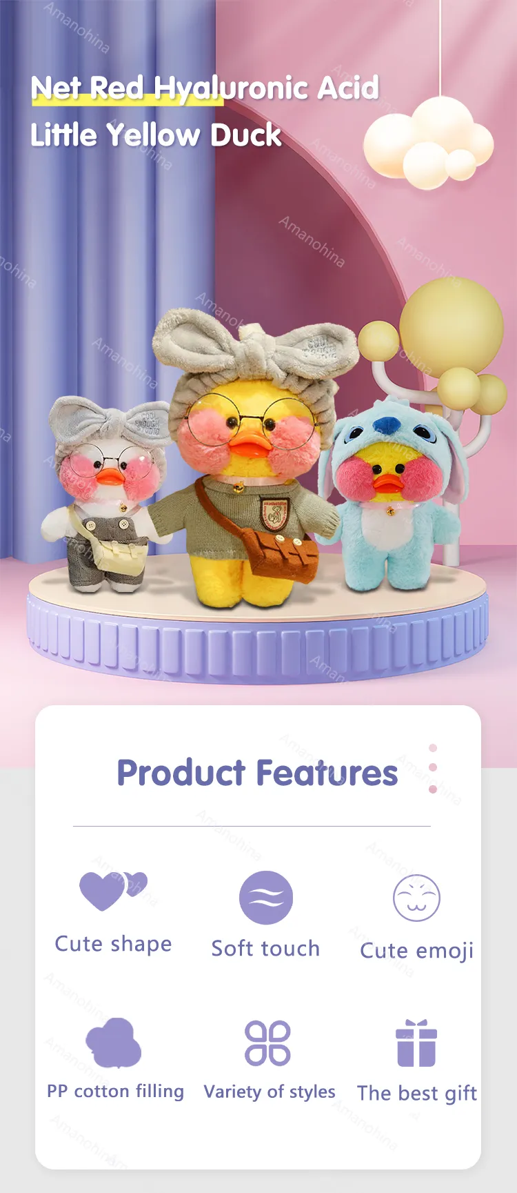 Kawaii Clothes for Lalafanfan Duck 30cm Stuffed Duck Plush Doll Clothes ...