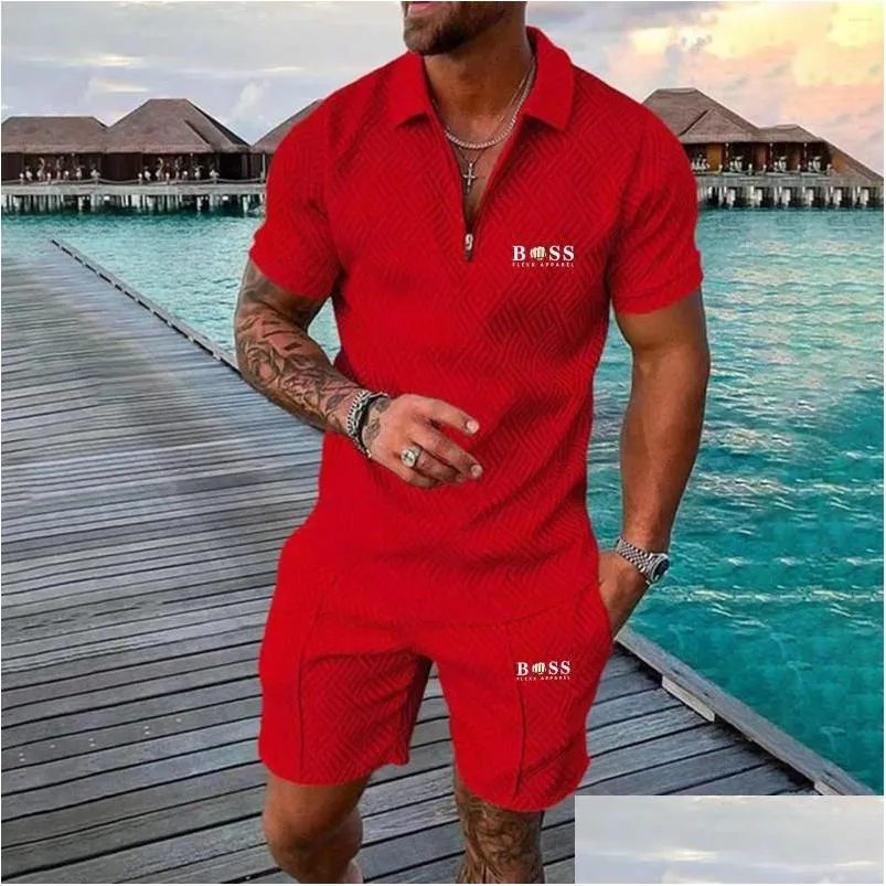 MENS POLOS S SPORTS BEACKWEAR STREET STREET CASSOIR 3D Impression numérique Short à manches courtes shorts Summer Sportswear Wear Drop Livrot Dhs3l