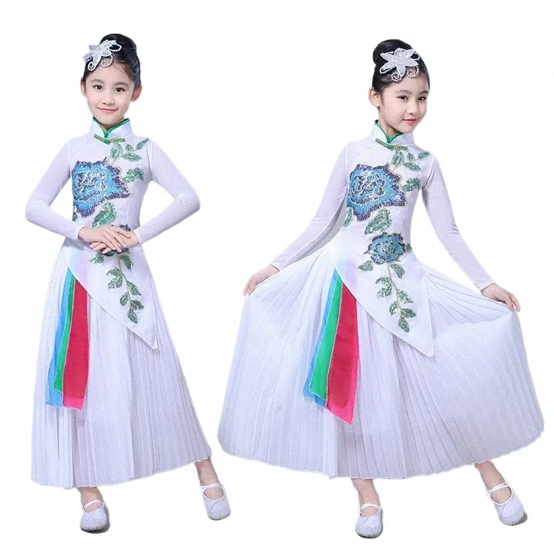 Hanfu Children's Classical Dance S Girls Elegant Chinese Style Folk Dance Fan Dance Modern S L7RJ＃