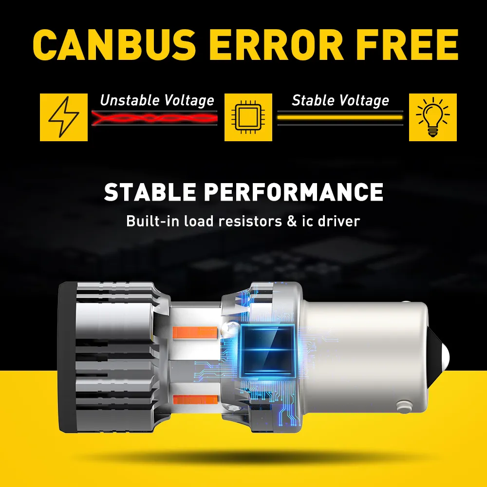 1157 Led Bulb Red AUXITO 1157 LED Bulbs Amber - CANBUS Error Free Turn Signal Lights With Built-in Resistor AUXITO 1157 Amber CANBUS LED Bulbs - Foto 6