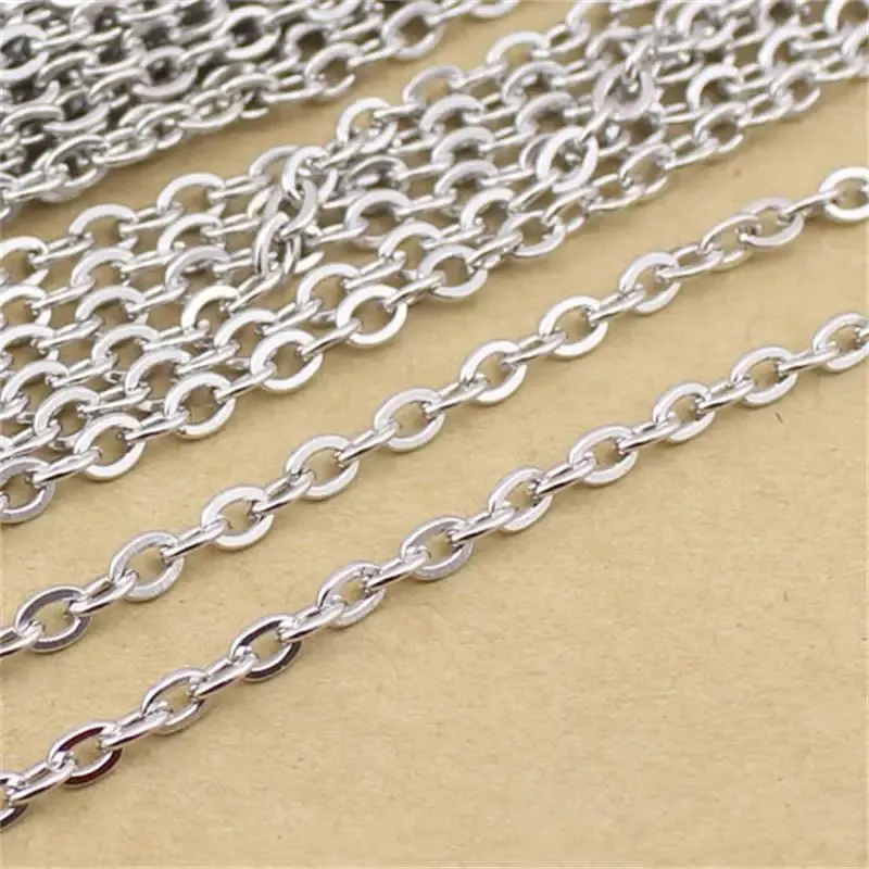 10 Meter Bulk Necklace Chains - 2mm KC Gold Flat Chains For DIY Jewelry Making Supplies