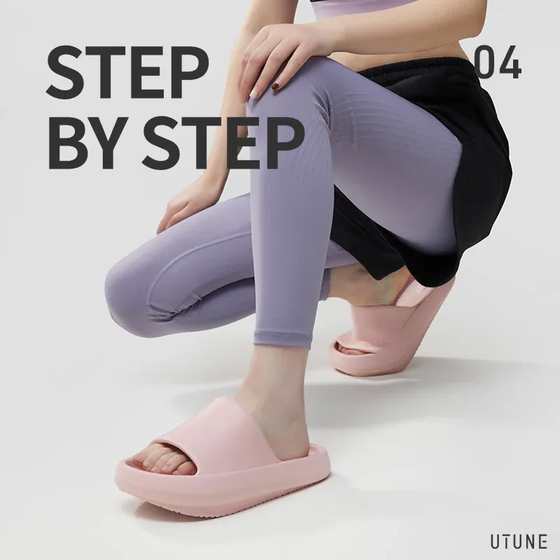 Negative Heel Yoga Sandal Slides for Leg Slimming EVA Beach Slippers for Women