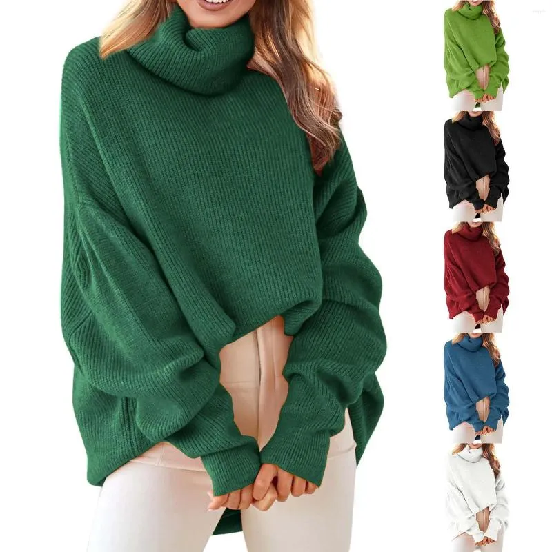 Damenpullover Wein Rollkragenpullover Pullover Locker träge Stil 2024 Herbst Winter Kaschmir Dicke Langarmknit -Tops Outfit