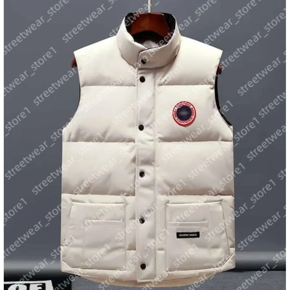 Designer Canadas Goosejacket Women Down Vest Pocket Canadas Jacket Men Parkas Zipper Badges Men Downs Casual Coat Tops Gooses Jacket Womens Designer 879