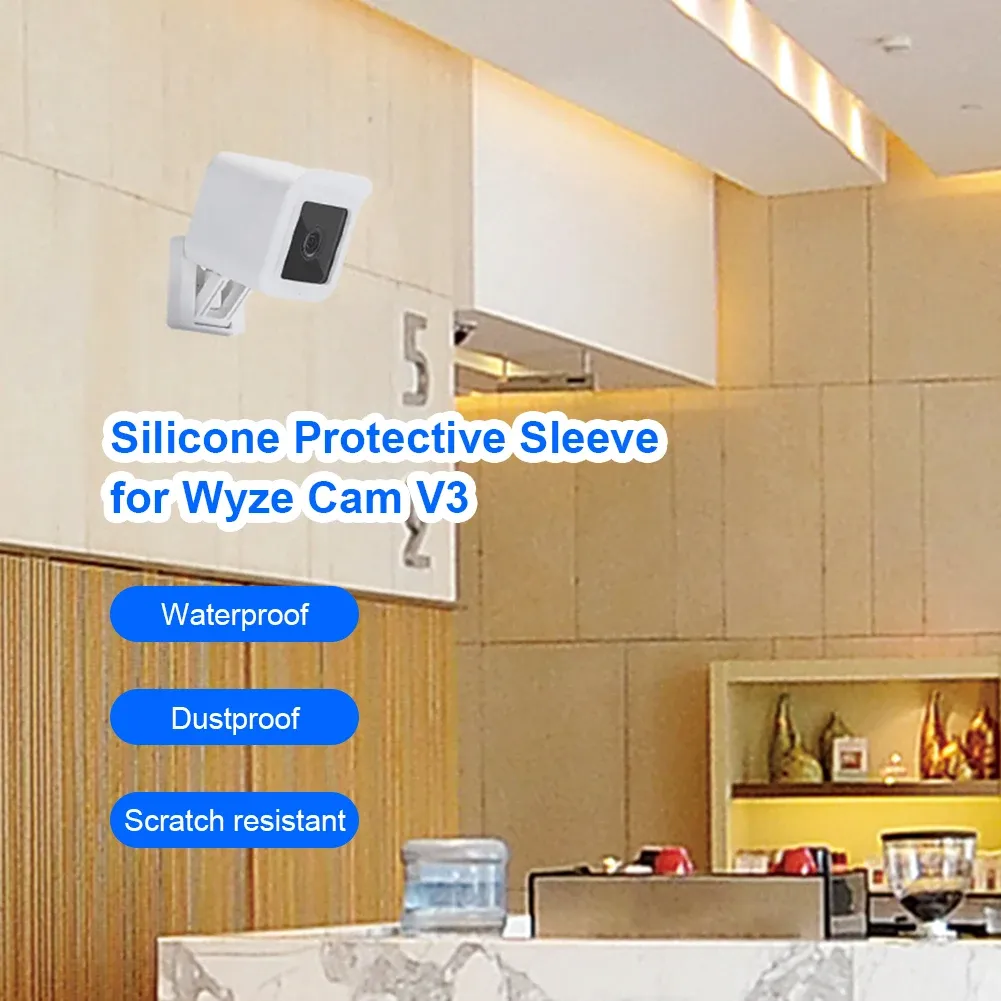 2-Pack Silicone Protective Skin Cover for Wyze Cam V3 Outdoor Surveillance  Camera, Waterproof and Weather-Resistant Case - Main Image