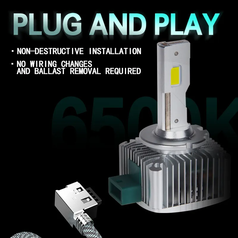 LED Headlights Assembly High Output D Series LED Conversion Kit, 6500K ...