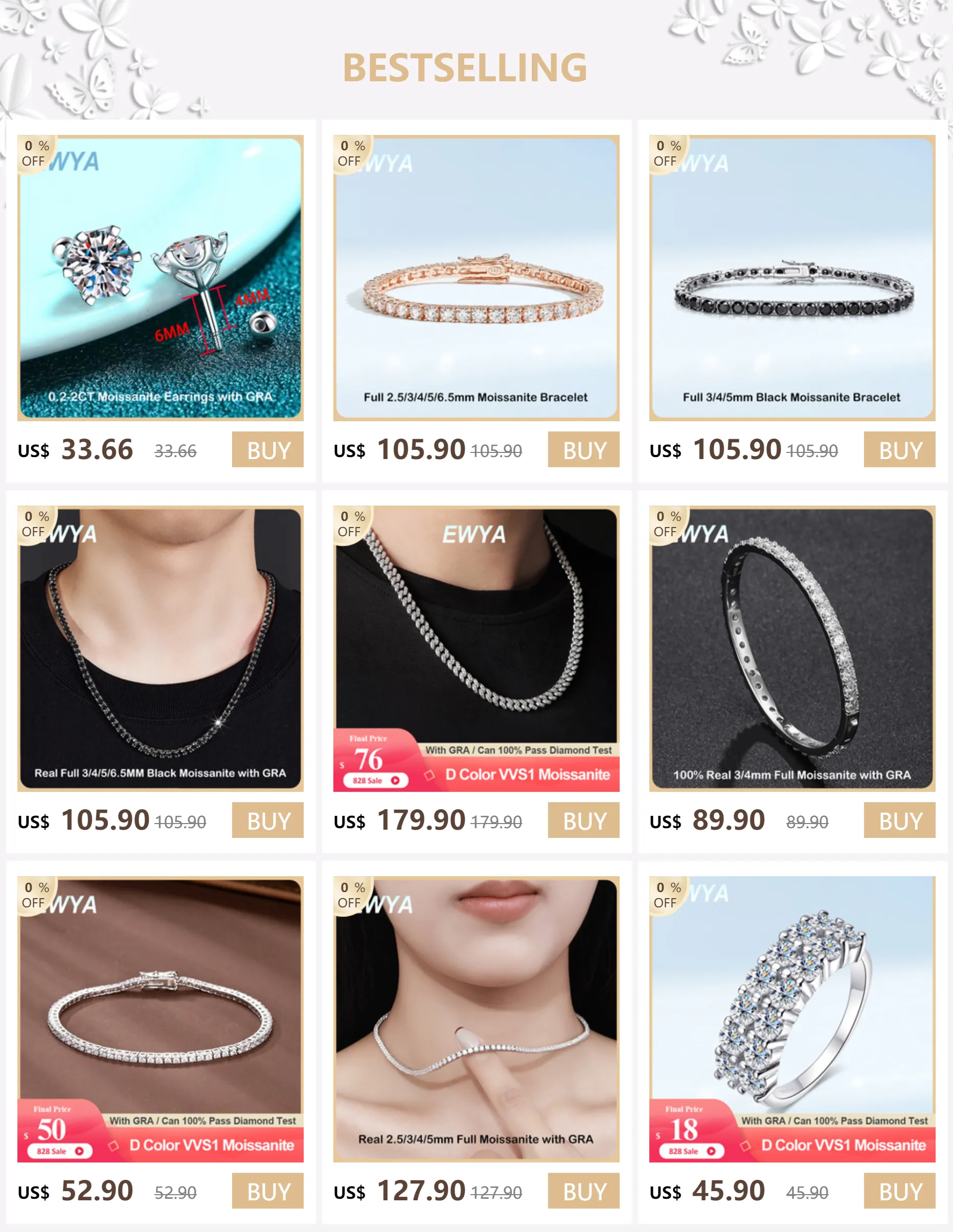 TATIANA☆[Silver925] Moissanite One-Touch Hoop Earring Amazon.com: Inf.Story Moissanite Hoop Earrings D Color 2.6
