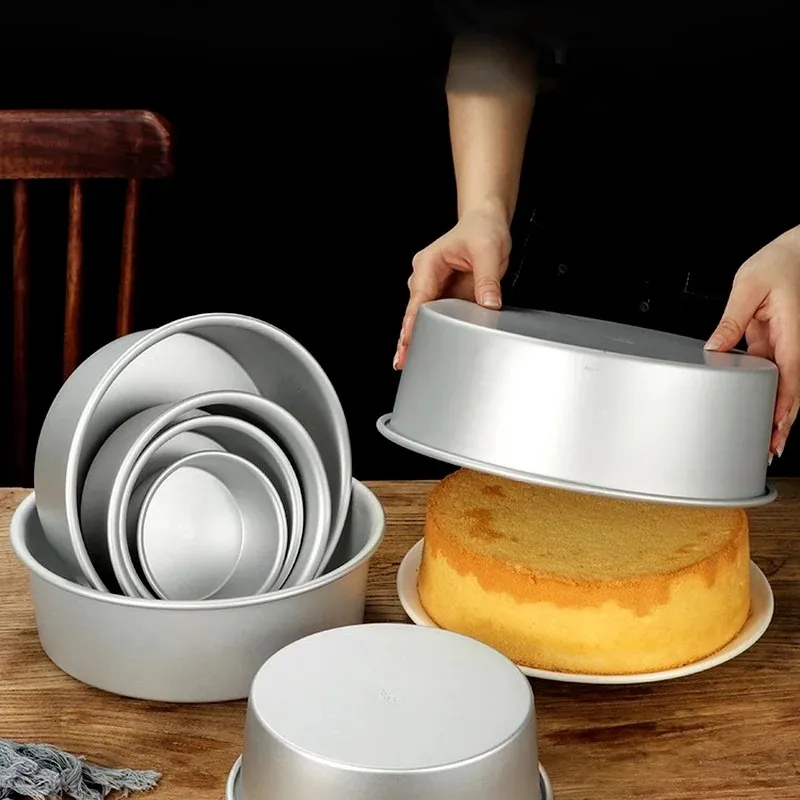 Moule à gâteau rond en aluminium de 2 à 5 pouces, ustensiles de cuisson à fond solide en mousseline de soie, moule à gâteau en alliage d'aluminium, bricolage, moule à gâteau de cuisson à domicile