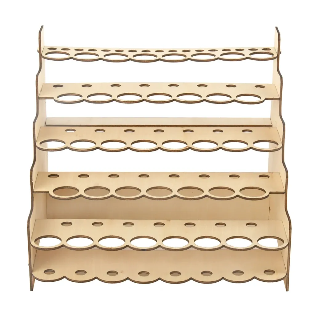 PH PandaHall Wooden Paint Organizer, 72 Holes Paint Rack Stand Antique White Craft Paint Storage