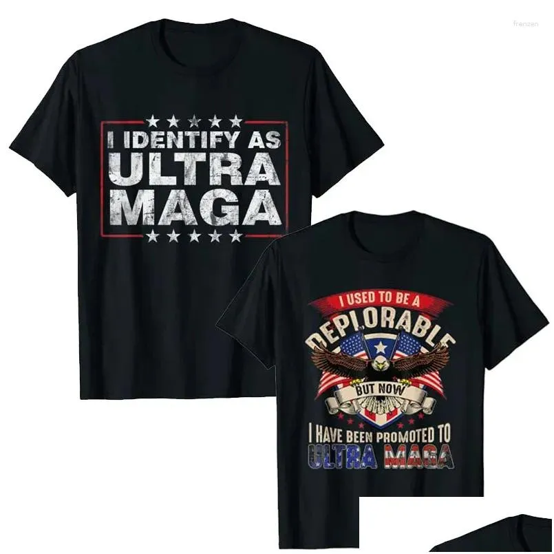 Heren T-shirts Heren T-shirts Ik identificeer me als Tra Maga Shirt Ondersteuning Grote Koning 2024 T-shirt nu gepromoveerd tot Tra-Maga Tee Polit Dhgt3