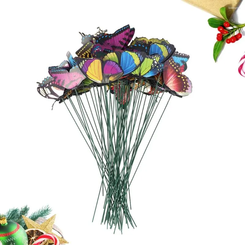 Bâtons de fleurs décoratives, 50 pièces, imperméables, décoration de jardin, Patio, piquets de pelouse, noël