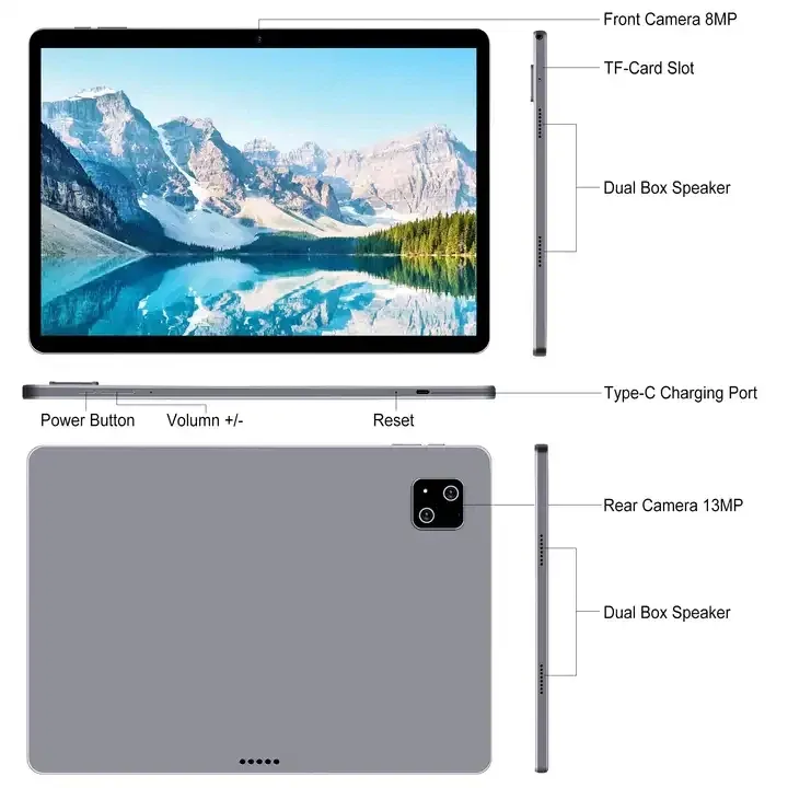 13 inch Android Tablet PC with 8GB RAM 256GB ROM 2k 2160 x 1440 Display ...