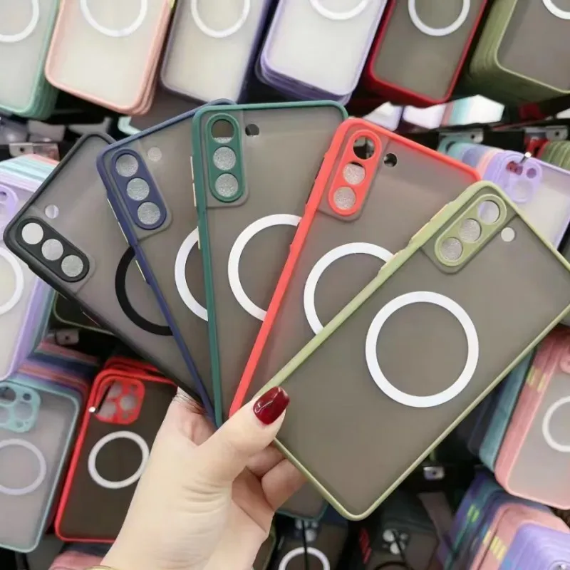 Samsung Galaxy Magnetic Case Shockproof Clear Magsafe Cover for Galaxy S24  S23 S21 S20 Note 20 Ultra S10 Note 10 Plus