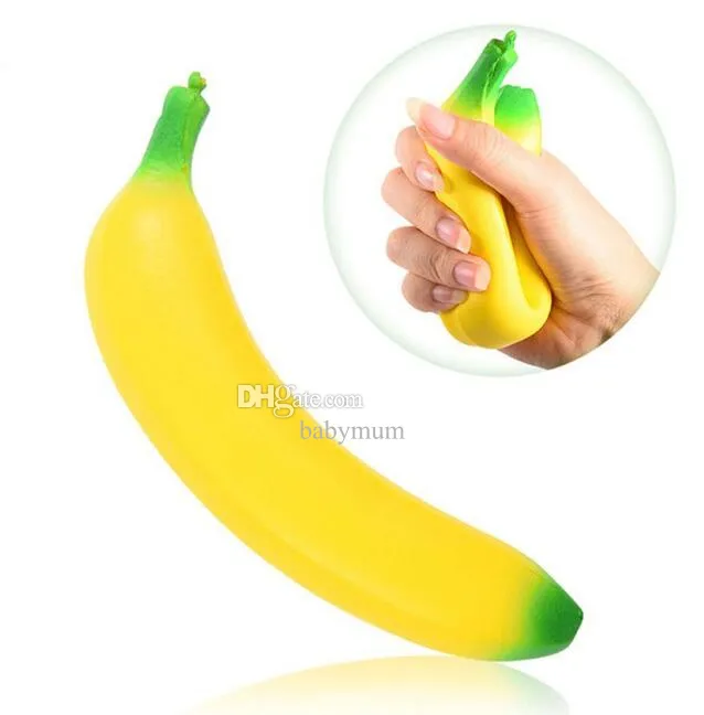 Nyhet rolig stretchig banan sensorisk leksak banan squishy imitation fidget leksak squishies pressa present doft doftande jumbo livlig dekoration