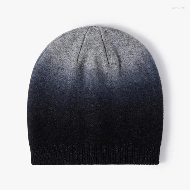 Baretten Breien Damesmuts Winter Persoonlijkheid Straat Beanie Tie-Dye Gradiëntkleur Caps Voor Mannen Mode Outdoor Warm Skullcap