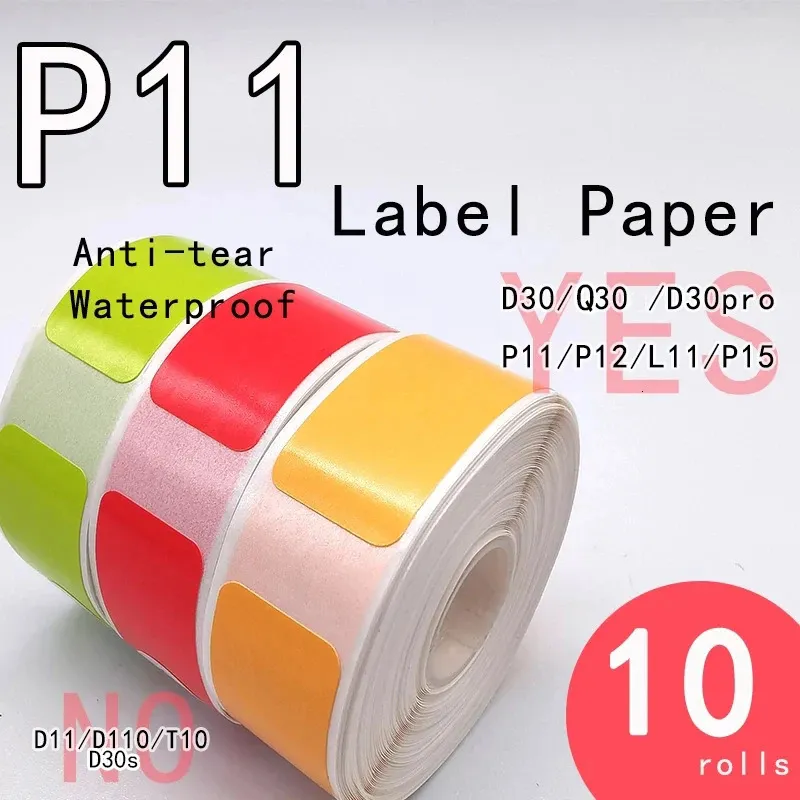 P11 Taśma etykietowa 1530 Kolkowy klejena papierowa papierowa kombinezon do P15 P12 Etykieta D30 Thermal 240325