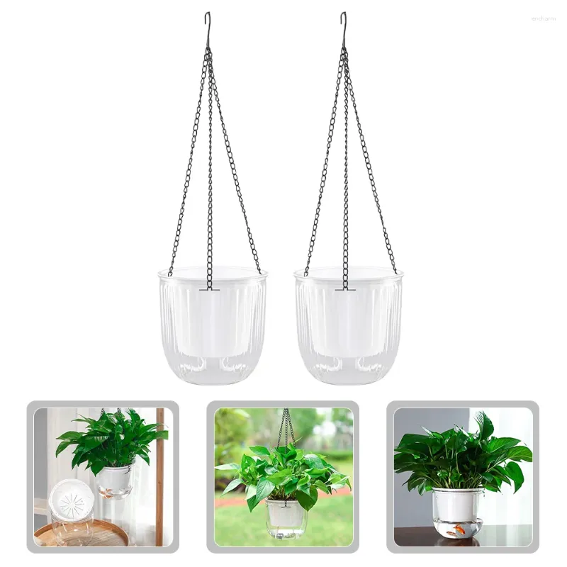 Vases 2 Pcs Flowerpot Hanging Baskets For Plants Succulent Planters Pots Outside Stand