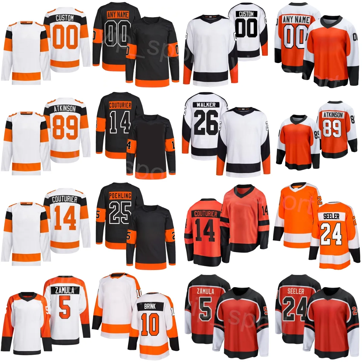 Stadium Series 24/25 Hóquei 24 Nick Seeler Jerseys 89 Cam Atkinson 14 Sean Couturier 10 Bobby Brink 26 Sean Walker 5 Egor Zamula Ryan Poehling Laughton Juventude Mulheres Homens