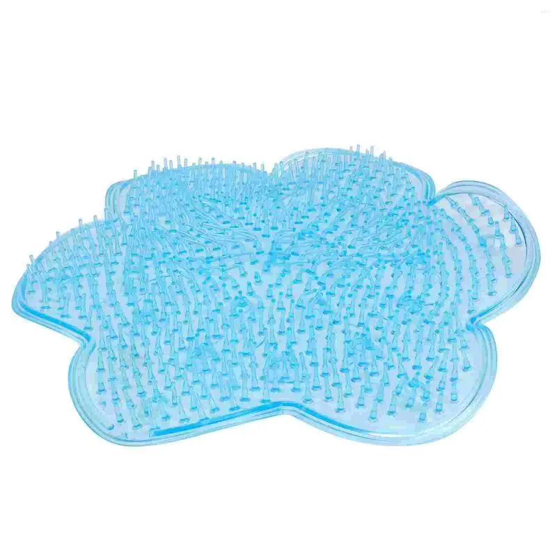 Tapis de bain pour salle de bain, petit tapis de Massage pour les pieds, avec ventouse, en silicone, résistant au dérapage, pour sol domestique (bleu)