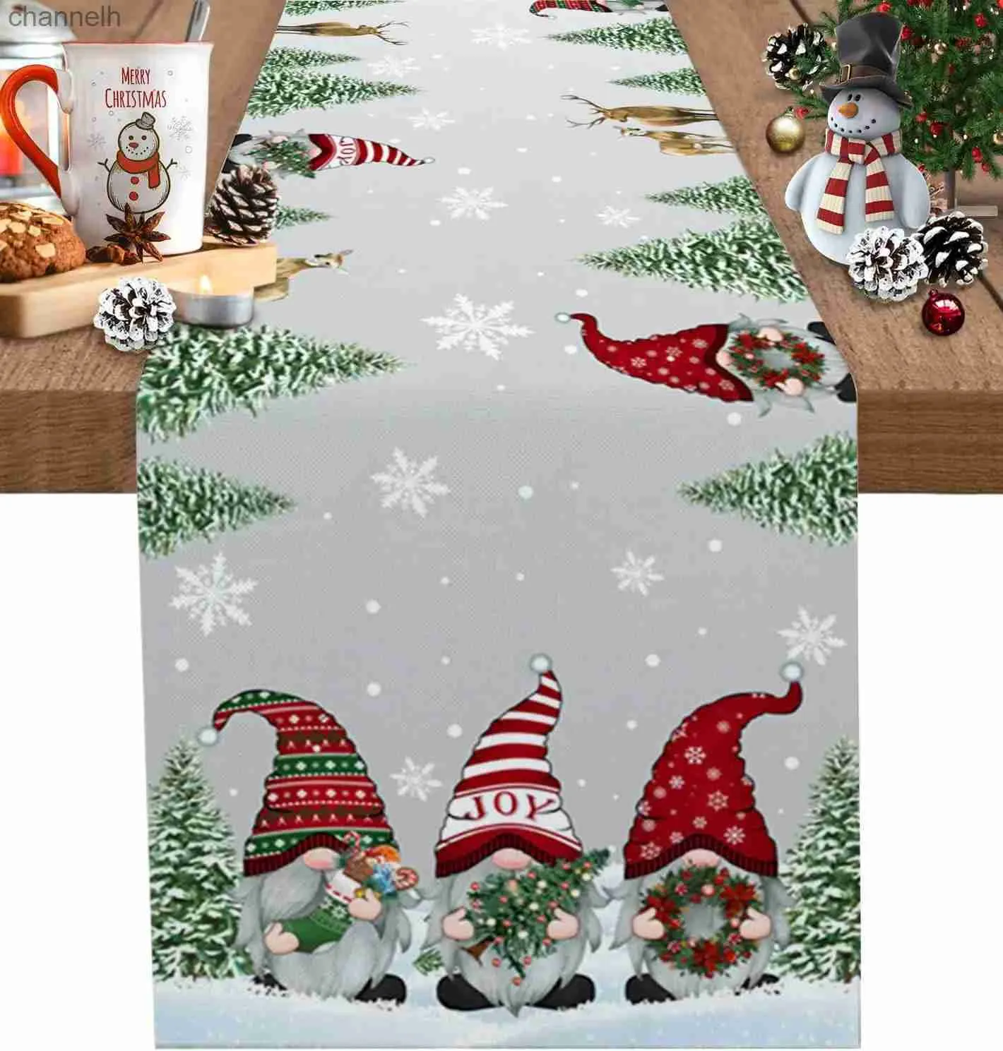 Bordslöpare jul snöträd linnor löpare byrå halsdukar dekor vinter xmas matsal navidad dekorationer yq240330