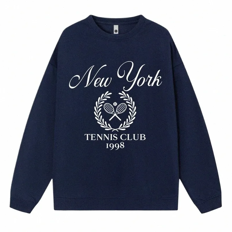 Otoño más el tamaño de las mujeres sudadera New Youth Tennis Club 1998 Logo Imprimir sudadera con capucha floja caliente suéter polar suave ropa femenina M8a3 #