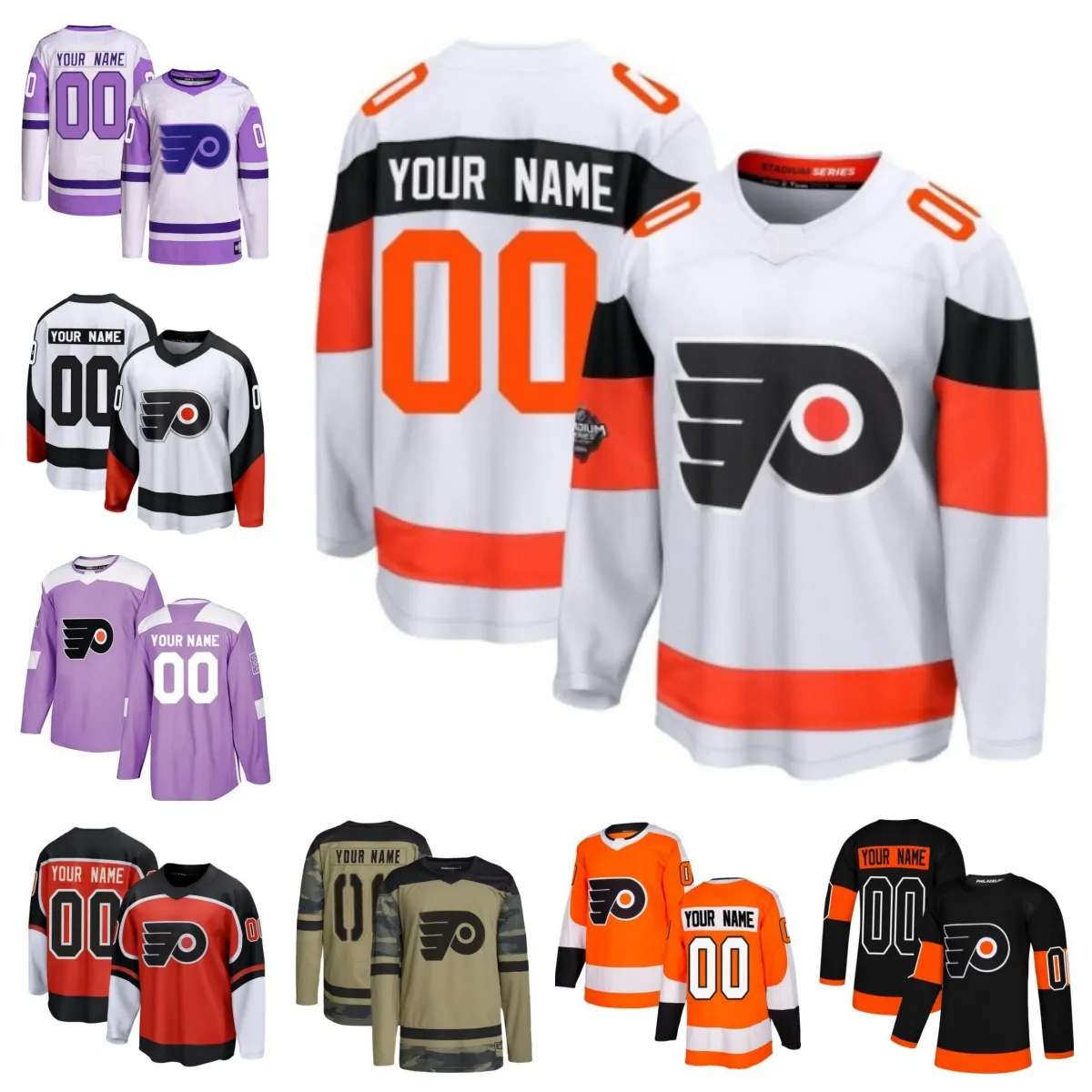 Hockey Jerseys Flyer Men Women Youth Travis Konecny Owen Tippett Cam Atkinson Sean Couturier Nicolas Deslauriers Cam York Eric Lindros Morgan Frost Samuel Ersson