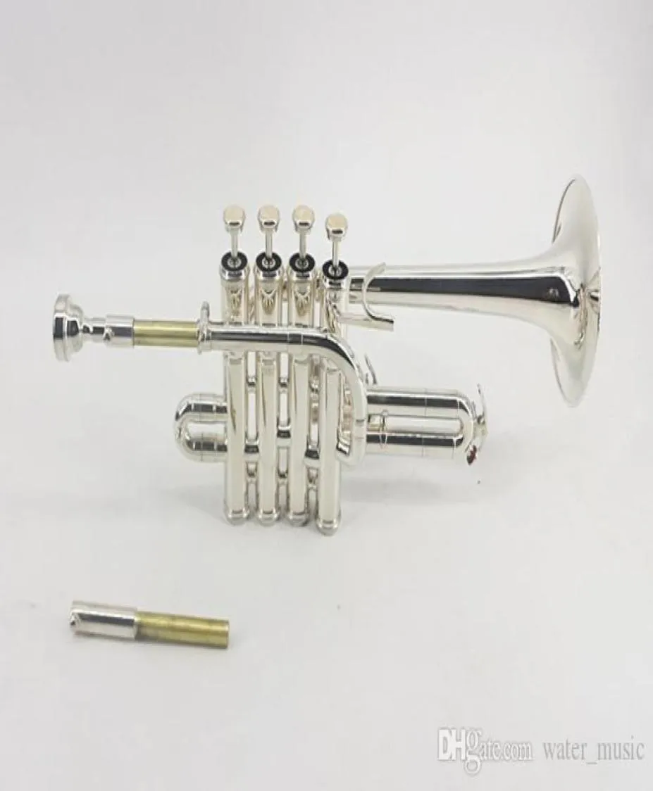 Professionell ny silver piccolo trumpet 4 kolvhorn bba 2 blypipe munstycke8576979