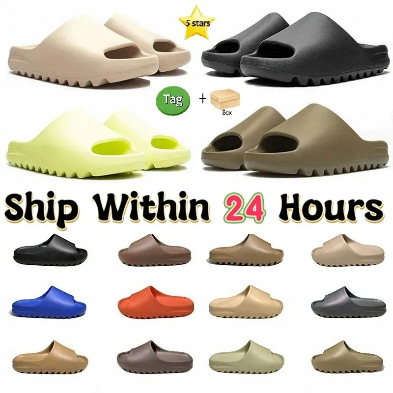 Designer Slippers Men Woman Slides Foam Runner Slippers Designers Vermillion Mineral Blue Onyx Sandals Slide Slippers Ochre Bone White Resin Clogs With Box 36-45