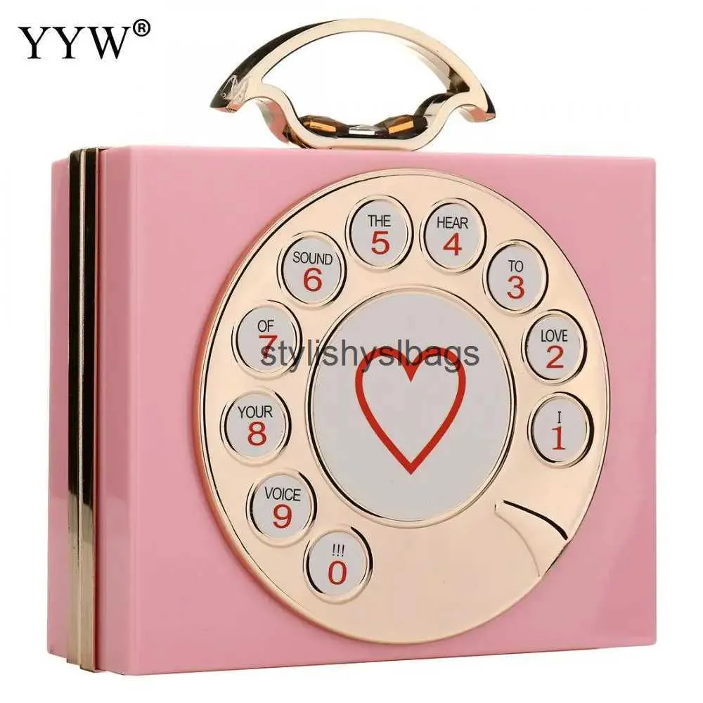 Totes YYW Caja de moda Bolsas de noche Amores Carta Bolso de embrague Mini Alivio Acrílico Bolso de lujo Banquete Fiesta Monedero Bolso de hombro para mujer H240330